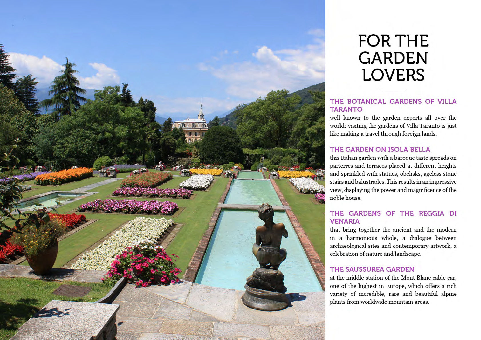 Special for Garden Lovers, Villa Taranto, Isola Bella, Reggia Venaria